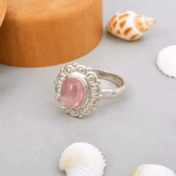 Дизайнерское кольцо из стерлингового серебра 925 пробы с натуральным морганитом, размер 10, подарок США 10 US