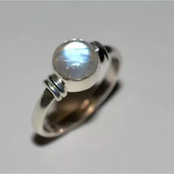 Дизайнерское кольцо ручной работы с круглым драгоценным камнем из лабрадорита, эффектное кольцо, серебряные украшения, богемное кольцо, подарок для нее, серебряное кольцо 925 пробы 6