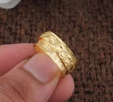 Дизайнерское кольцо ручной работы Spinner Band, богемное кольцо, кольцо Spinner, уникальный подарок, кольцо из желтого золота, серебро 925 пробы 6