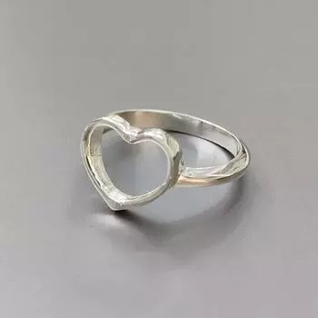 Дизайнерское кольцо с сердцем из твердого серебра 925 пробы, ювелирные изделия ручной работы, штабелируемое кольцо, уникальный подарок, эффектное кольцо, серебряные украшения 5