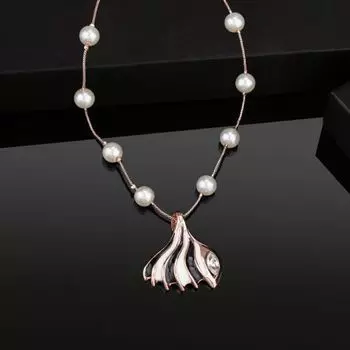Дизайнерское колье Estele из розового золота с жемчугом и ракушками для женщин