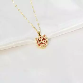 Дизайнерское круглое ожерелье с тигром для женщин Guochao в стиле ретро, универсальная изысканная подвеска со знаком зодиака, аксессуары