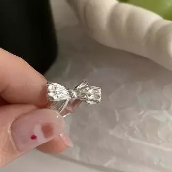 Дизайнерское отличительное геометрическое регулируемое кольцо для женщин в модном корейском стиле с темой узла и бабочки