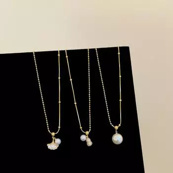 Дизайнерское ожерелье с подвеской из жемчуга гинкго билоба и арахиса, женское, легкое, роскошное, индивидуальное, модное, изысканное, универсальное, на шею, на свитер