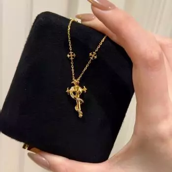 Дизайнерское ожерелье с подвеской в виде скипетра духа змеи для женщин, новое китайское ретро-легкое роскошное модное темпераментное универсальное ожерелье для свитера