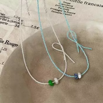 Дизайнерское ожерелье с пончиком и бусинами из миллета, женская свежая мода, темперамент, элегантная универсальная цепочка на шею, цепочка на ключицу