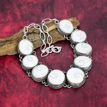 Дизайнерское ожерелье Shiva Eye, Ожерелье из стерлингового серебра 925 пробы, Регулируемое ожерелье-цепочка, Ювелирное ожерелье ручной работы Adjustable with 18 inches белый