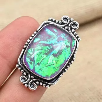 Дизайнерское ювелирное кольцо ручной работы из стерлингового серебра 925 пробы с розовым тройным опалом и драгоценным камнем 4 розовый