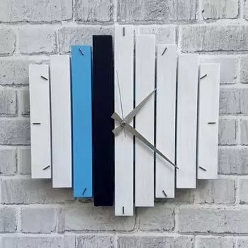 Dizayn Настенные часы из натурального дерева с геометрическим рисунком 40х40 см