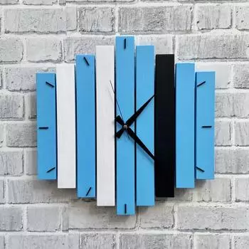 Dizayn Настенные часы из натурального дерева с геометрическим рисунком 40х40 см