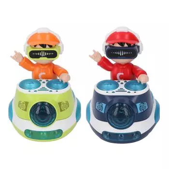 DJ Bouncing Beat Rock Boy Танцующая игрушка с музыкой Мигающий свет Универсальное колесо Автоматическое движение R Blue