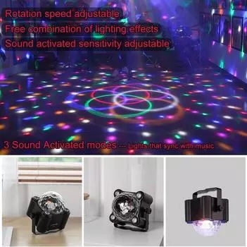 Dj Disco Ball Party Lights Colorful Stage Lighting With Remote Control For Home Holiday Christmas Birthday Decoration Lamp