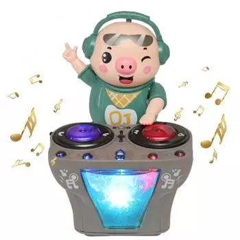 DJ Electric Music Dancing Pig Toy, Rock Light Music Kids Toys, Электрические куклы Light Toys, 5 звуковых эффектов, Детские музыкальные игрушки DJ