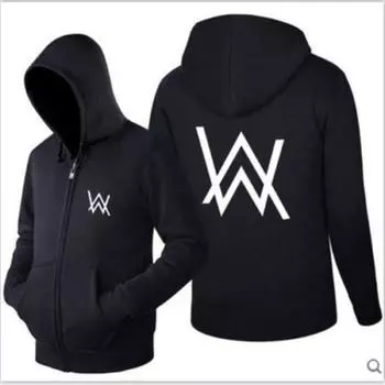 Dj Walker Alan Mens Women Luminous Hoodie Jacket Zipper Sweater Sportswear Black,S