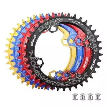 DJC Bike Chainring 104mm BCD Speed Narrow Wide Tooth Aluminum 7075 Ultralight 30T 32T 34T 36T 38T 40 42 DH XC Trail Fat Bike ebike Black 46 Round/Oval