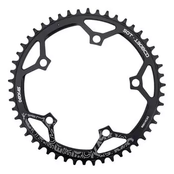 DJC Bike Chainring 130BCD 40 Teeth to 58 Teeth Round Chainring Narrow Wide Teeth Lightweight Road Bike Folding Bike Speed 7-12 (50 Teeth)