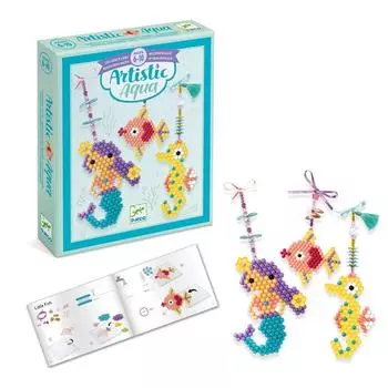 DJECO Artistic Aqua Sea Handmade Charm Easy Beads Educational 6 Years Stylish Charm, Set, Accessory, Toy, Toy, Girl, Old, Children, Present, (DJ09483)