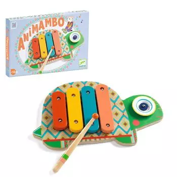 DJECO Cymbal Xylophone Turtle Музыкальный инструмент Игрушка Ксилофон Бубен Набор ударных инструментов Развивающая игрушка Детская звуковая игрушка Монтессори 1 год 18