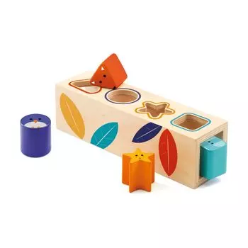 DJECO Djeco Bowat Basic Wooden 3D Puzzle Деревянная игрушка Головоломка для сопоставления фигур Развивающая игрушка Головоломка для детей по системе Монтессори 1 год Рождество