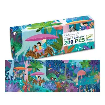 DJECO Gallery Puzzle Walk 200 Piece Jigsaw Puzzle для начальной школы Образовательный дом 6 лет Рождество Дети Дети, Студенты, Игрушка, синий