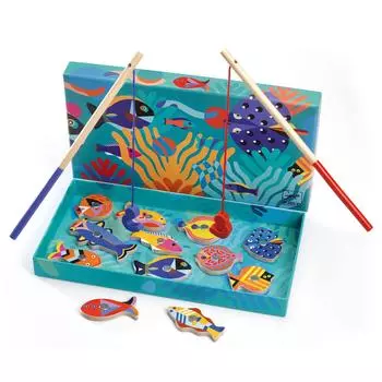 DJECO Graphic Fishing Game Fishing Game Fishing Fishing Магнитная развивающая игрушка Fishing Magnetic Game Магнит Fingertip Montessori 2 Years Old Christmas
