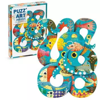 DJECO Jeco Puzzle Octopus 350 Piece Jigsaw Puzzle Обучающий Морской Осьминог Рыба Искусство Подарок для 7-летнего ребенка (DJ07651)