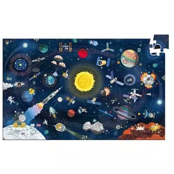 DJECO Observation Puzzle Space 200PCS Jigsaw Puzzle Space 200 Piece для учеников начальной школы Puzzle Search Picture Search Object Rocket Planet