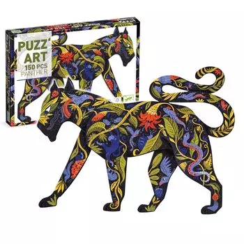 DJECO Puzzle Art Panther 150 Piece Jigsaw Puzzle Animal Дети 6 лет Ученик начальной школы Образовательная игрушка Леопард Черная пантера (DJ07659)