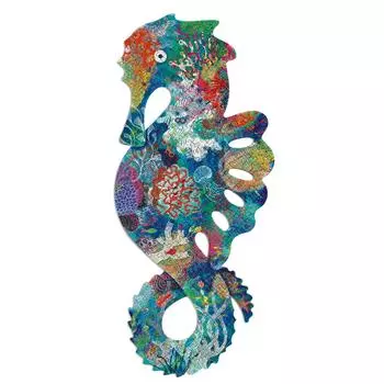 DJECO Puzzle Art Seahorse 350 Piece Jigsaw Puzzle Children Sea Seahorse Stylish Scandinavian Montessori 7 Years Old Christmas (DJ07653)