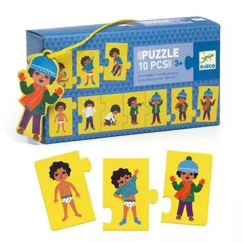 DJECO Puzzle Dressing Up Educational Toy Puzzle Jigsaw Puzzle Large Puzzle Educational Puzzle Dressing Practice Puzzle Educational Boys Girls