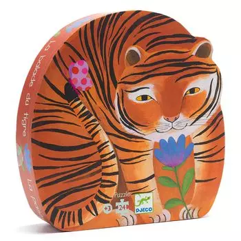 DJECO Silhouette Puzzle Tigers Walk Jigsaw Puzzle 3 Year Old Tiger Gift Christmas 24 Pieces silueta el paseo del (DJ07201) (Джеко - П. тигр)