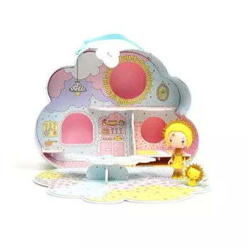 DJECO Teeny Sunny Mia House кукольный домик кукольный домик игровая кукла игрушка развивающая игрушка для девочек дети подарок на день рождения милый стильный TINYLY Монтессори 4 года