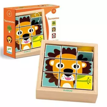 DJECO Terna Animo Picture Cube Обучающий деревянный 2 года 3 года Рождественская головоломка, Сопоставление, Головоломка, Игрушка, Дети, Игрушка, Животное, Монтессори, Старый,