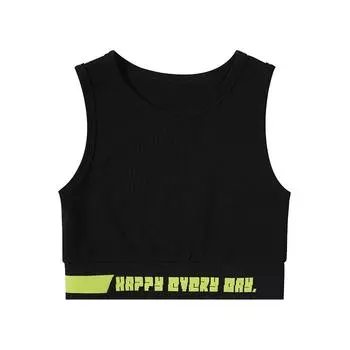 DK Детская футболка без рукавов приталенного кроя для девочек - Летний эластичный спортивный жилет Тренд 140 cm