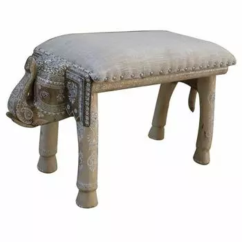 DKD Home Decor Скамейка в виде слона 65 x 31,7 x 38 см Натуральное дерево белого манго