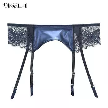 DKGEA Кожаные подвязки Кружева Сексуальные женские чулки Пояс для чулок M красный