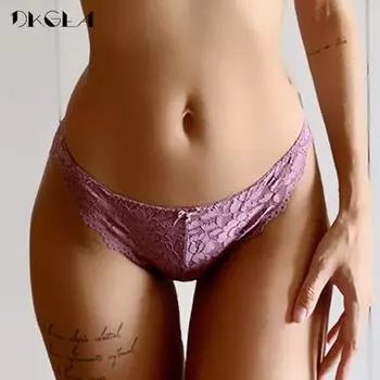 DKGEA трусы с низкой посадкой, сексуальное нижнее белье, женские трусики, кружевные трусы, прозрачные M синий