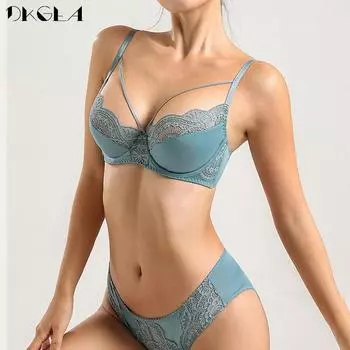 DKGEA женский ультратонкий сексуальный комплект нижнего белья плюс размер бюстгальтер кружевной 70A чёрный