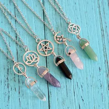 DL новый бирюзовый драгоценный камень кулон с целебным камнем ожерелье натуральный кристалл кулон