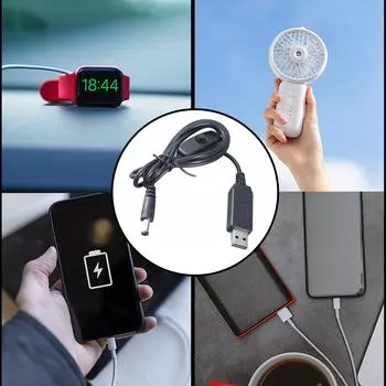 Длина 1 м USB - DC5.5x2.1mm кабель для зарядки Мужской - Мужской удлинитель питания для 5.5mmx2.1mm продукта менее 12V 6W