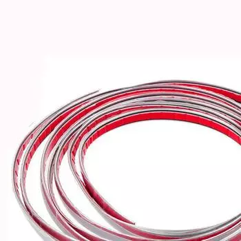 Длина 3 м. Хромированная полоса для кузова автомобиля, защитный молдинг, накладка на бампер, клейкая наклейка шириной 6 мм/8 мм/10 мм/12 мм/15 мм/18 мм/20 мм