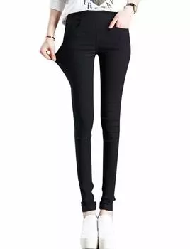 Длина STP простые эластичные длинные легкие в движении длинные весна лето осень большие большие Большие Большие Цвет Черный Черный XL [Be Talk] брюки 3/4, в,