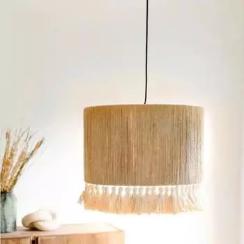 Длинная богемная люстра в деревенском стиле с плетением и кистями