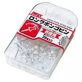 Длинная булавка-бонго Mitsuya Pin 35 шт. Прозрачная BX2-4-T