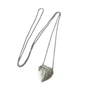 Длинная цепочка Сердце Сумка-кроссбоди Ожерелье Уникальные тисненые цветы Цепочка на шею Регулируемая длина Банкетный чокер Ювелирные изделия разноцветный