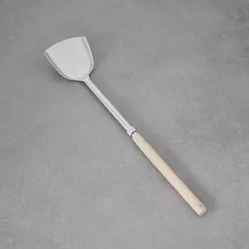 Длинная деревянная ручка из нержавеющей стали, ложка для супа, столовая, китайская кухня, вок, шеф-повар, завод по производству супов, лопатка Turner
