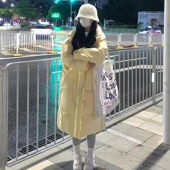 Длинная хлопковая куртка в гонконгском стиле, женская свободная посадка, пальто большого размера, верхняя одежда больших размеров S белый