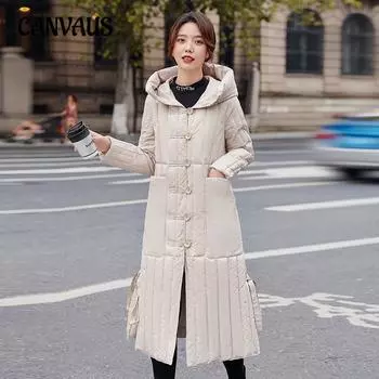 Длинная хлопковая одежда до колена, женское хлопковое пальто больших размеров, куртка А-силуэта, хлопковая одежда M красный