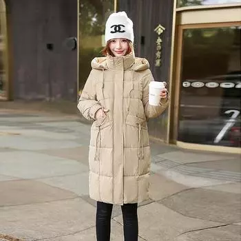 длинная хлопковая стеганая зимняя одежда с хлопковой подкладкой корейская версия свободная и утолщенная модная пуховая куртка с хлопковой подкладкой M фиолетовый