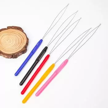 Длинная игла для нитевдевателя для игл для бисероплетения, вышивки крестом, микроколец, петли с ручкой, вязания крючком, швейные инструменты своими руками